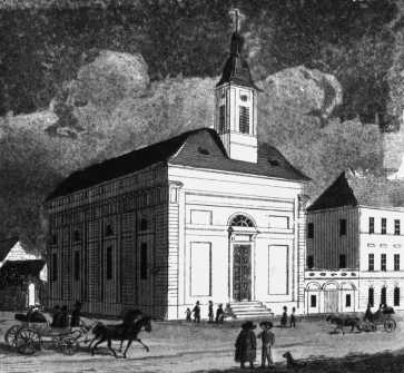 A Dek tri evanglikus templom, 1830-as vek, Vasquez litogrfija